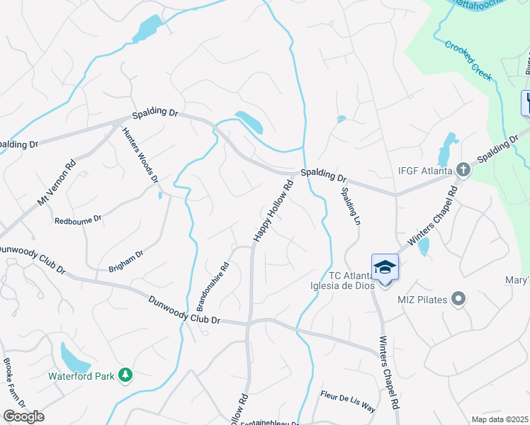 map of restaurants, bars, coffee shops, grocery stores, and more near 125 Savannah Estates Drive in Atlanta