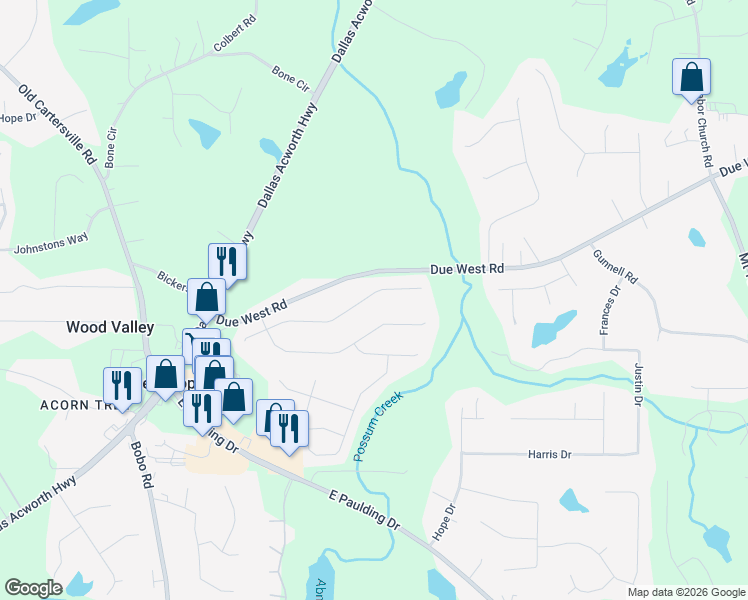 map of restaurants, bars, coffee shops, grocery stores, and more near 294 Red Maple Way in Dallas