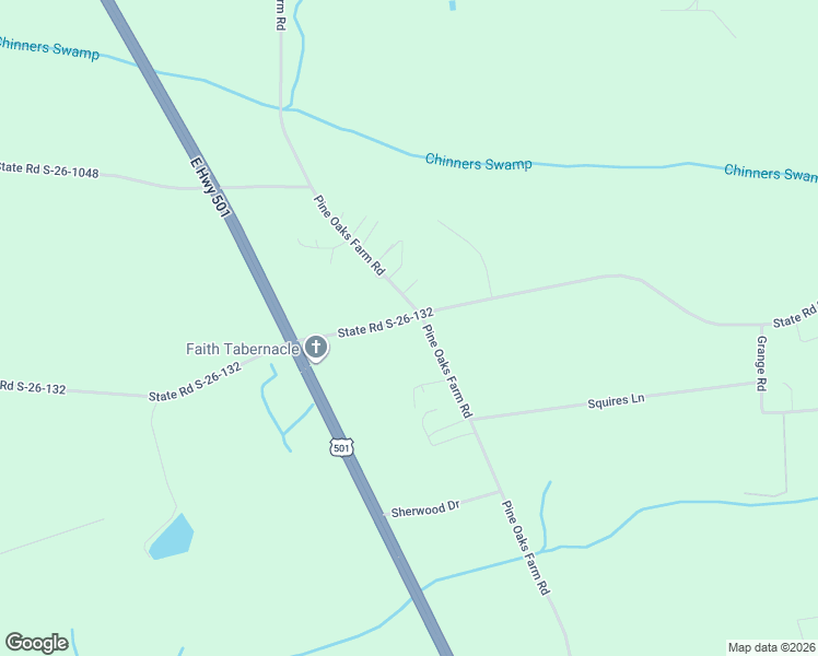 map of restaurants, bars, coffee shops, grocery stores, and more near 223 William Nobles Road in Aynor