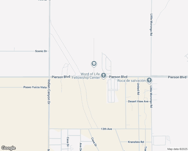 map of restaurants, bars, coffee shops, grocery stores, and more near 13145 Desert Terrace Way in Desert Hot Springs