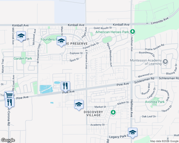 map of restaurants, bars, coffee shops, grocery stores, and more near 16088 Cochise Court in Chino