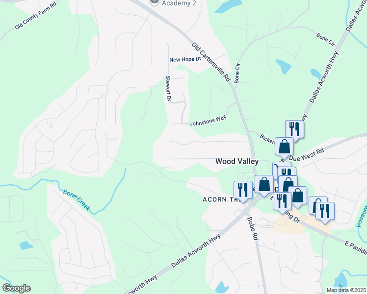 map of restaurants, bars, coffee shops, grocery stores, and more near 335 Marty Lane in Dallas