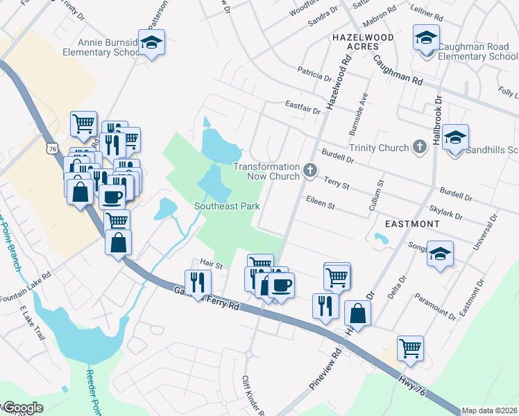 map of restaurants, bars, coffee shops, grocery stores, and more near 197 Ashewood Commons Drive in Columbia