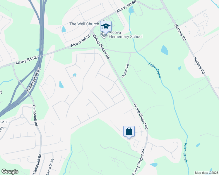 map of restaurants, bars, coffee shops, grocery stores, and more near 1031 Jordan Road in Dacula