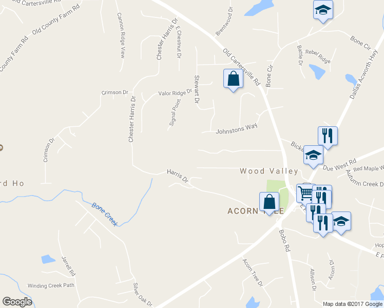map of restaurants, bars, coffee shops, grocery stores, and more near 425 Marty Lane in Dallas