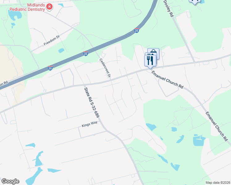 map of restaurants, bars, coffee shops, grocery stores, and more near 307 Meadow Ridge Court in Lexington