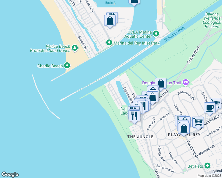 map of restaurants, bars, coffee shops, grocery stores, and more near 15 63rd Avenue in Los Angeles