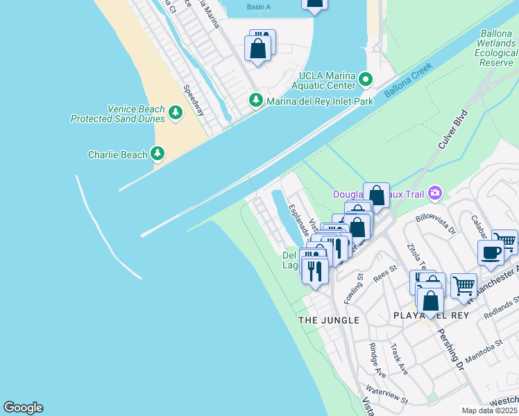 map of restaurants, bars, coffee shops, grocery stores, and more near 15 63rd Avenue in Los Angeles