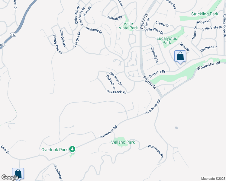 map of restaurants, bars, coffee shops, grocery stores, and more near 3114 Oak Creek Road in Chino Hills