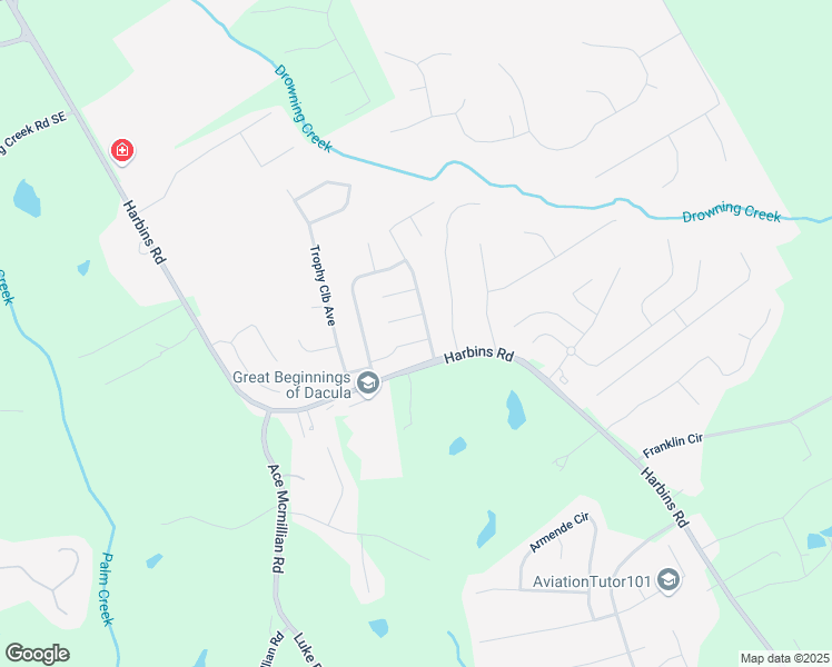 map of restaurants, bars, coffee shops, grocery stores, and more near 2490 Tack Hill Court in Dacula