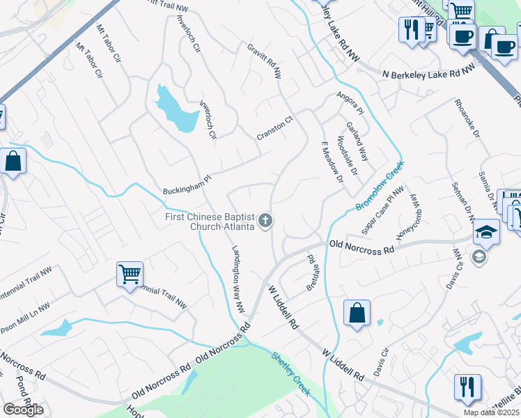 map of restaurants, bars, coffee shops, grocery stores, and more near 4362 Gravitt Place Northwest in Duluth