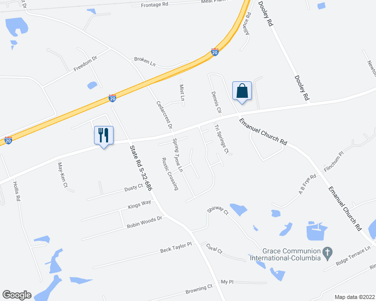 map of restaurants, bars, coffee shops, grocery stores, and more near 319 Meadow Ridge Court in Lexington