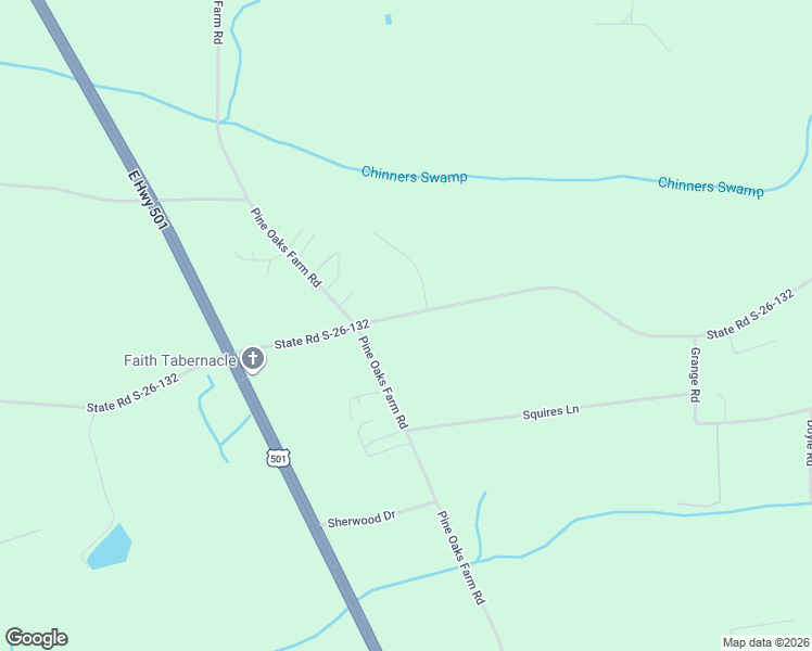 map of restaurants, bars, coffee shops, grocery stores, and more near 335 William Nobles Road in Aynor