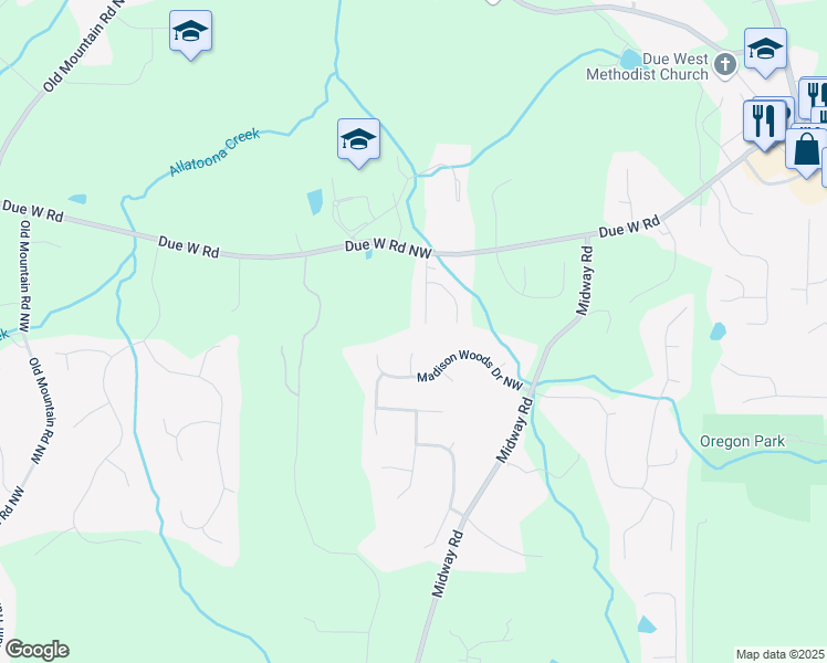 map of restaurants, bars, coffee shops, grocery stores, and more near 296 Loblolly Court Northwest in Marietta