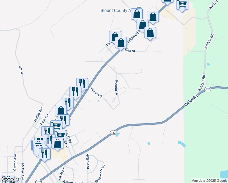 map of restaurants, bars, coffee shops, grocery stores, and more near 1640 Pocota Drive in Oneonta