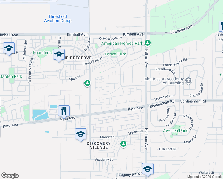 map of restaurants, bars, coffee shops, grocery stores, and more near 16088 Huckleberry Avenue in Chino