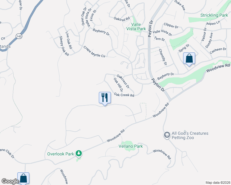 map of restaurants, bars, coffee shops, grocery stores, and more near 3125 Oak Creek Road in Chino Hills