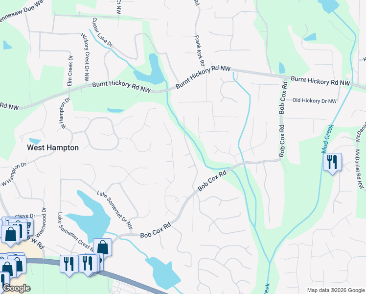 map of restaurants, bars, coffee shops, grocery stores, and more near 206 Jackson Heights Lane in Marietta