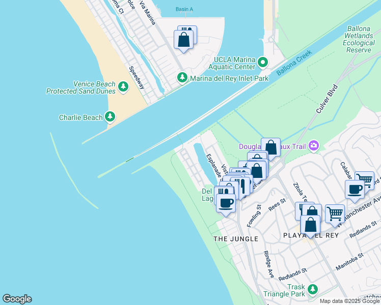 map of restaurants, bars, coffee shops, grocery stores, and more near 6220 Pacific Avenue in Los Angeles