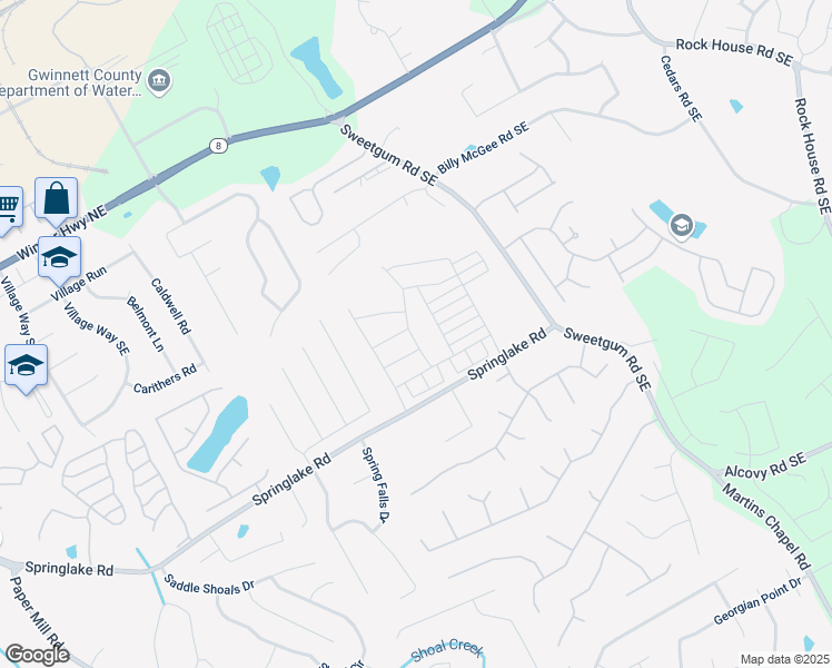 map of restaurants, bars, coffee shops, grocery stores, and more near 1220 Firefly Field Trace in Lawrenceville