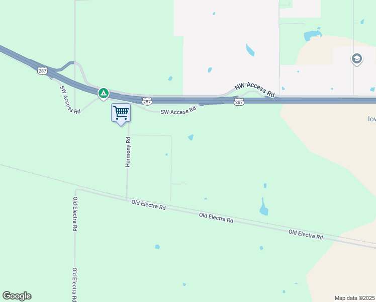 map of restaurants, bars, coffee shops, grocery stores, and more near 1227 Lentz Road in Iowa Park