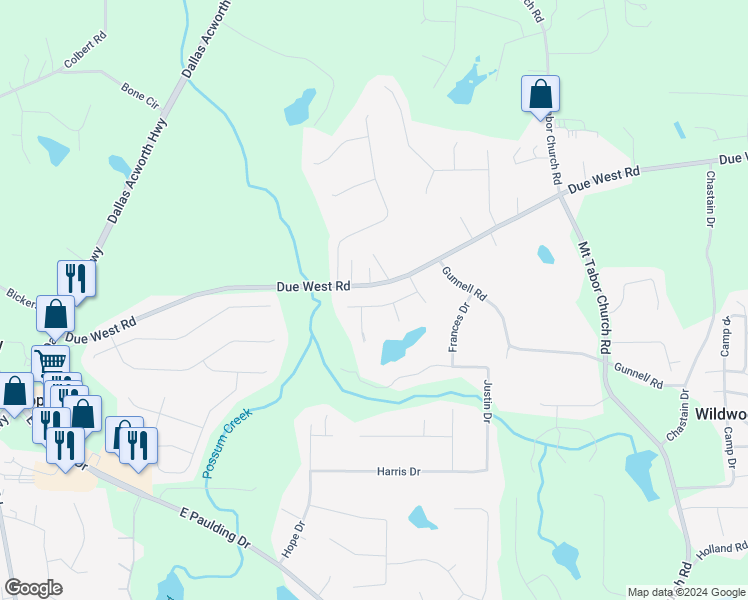 map of restaurants, bars, coffee shops, grocery stores, and more near 116 Summer Lake Drive in Dallas