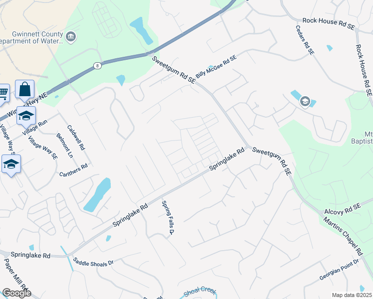 map of restaurants, bars, coffee shops, grocery stores, and more near 1220 Firefly Field Trace in Lawrenceville