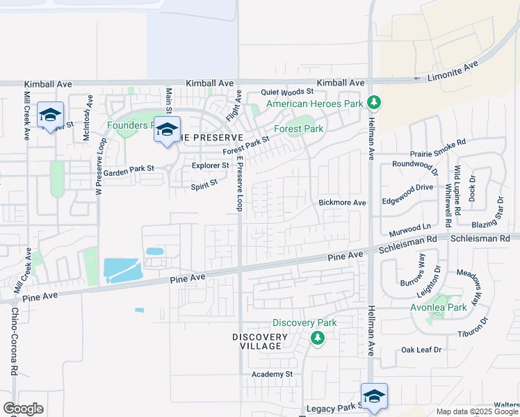 map of restaurants, bars, coffee shops, grocery stores, and more near 16057 Cochise Court in Chino