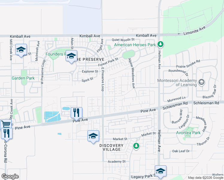 map of restaurants, bars, coffee shops, grocery stores, and more near 15993 Alamo Court in Chino