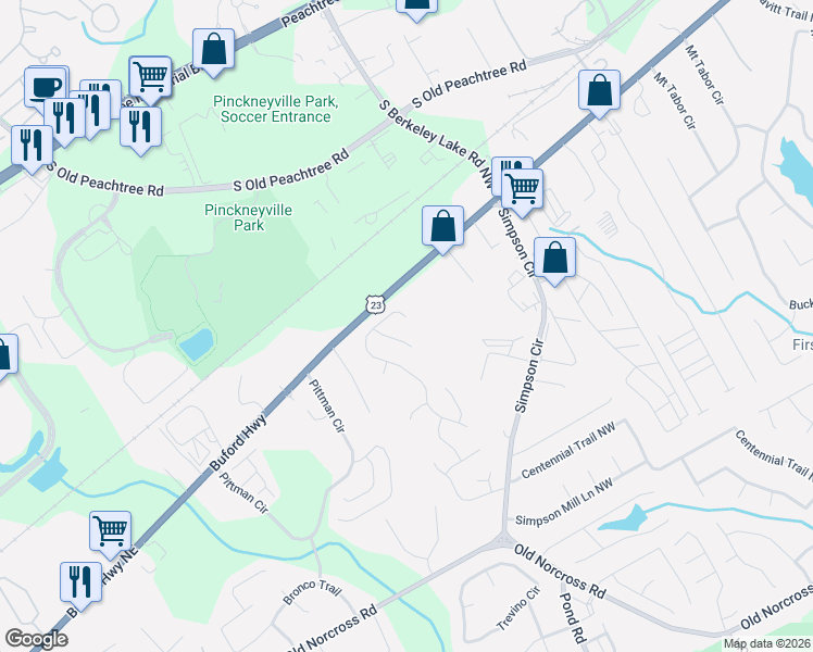 map of restaurants, bars, coffee shops, grocery stores, and more near 5082 Overlook View Court Northwest in Duluth