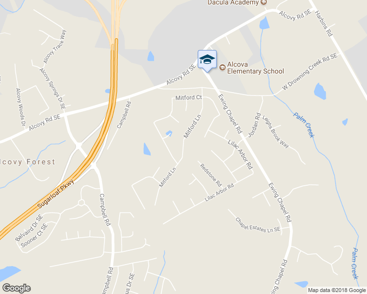 map of restaurants, bars, coffee shops, grocery stores, and more near 1098 Mitford Lane in Dacula