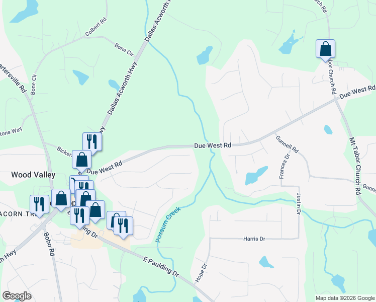 map of restaurants, bars, coffee shops, grocery stores, and more near 415 Red Maple Way in Dallas