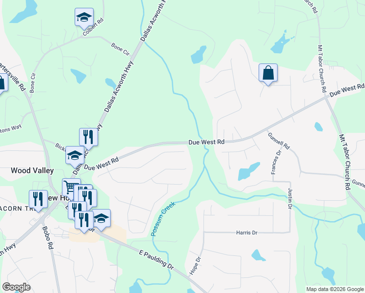 map of restaurants, bars, coffee shops, grocery stores, and more near 415 Red Maple Way in Dallas