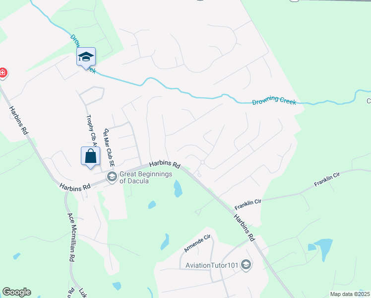 map of restaurants, bars, coffee shops, grocery stores, and more near 1355 Slate Bend Drive in Dacula