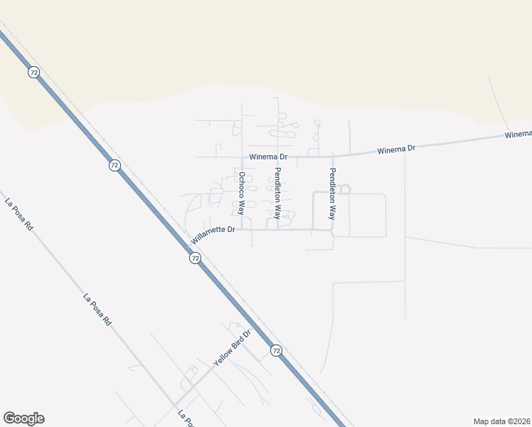 map of restaurants, bars, coffee shops, grocery stores, and more near 25632-25778 Ochoco Way in Bouse