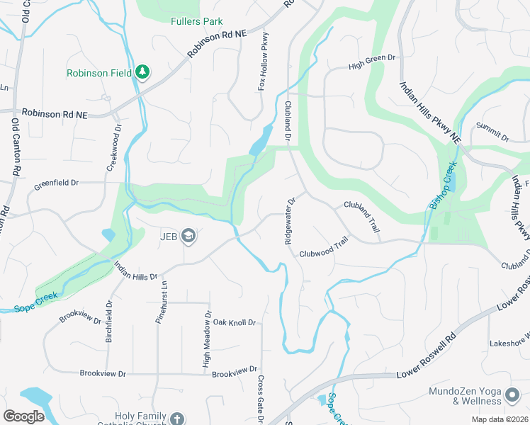 map of restaurants, bars, coffee shops, grocery stores, and more near 540 Weatherfield Terrace Northeast in Marietta