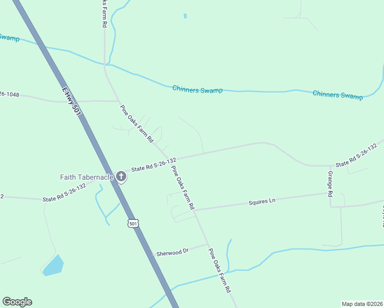 map of restaurants, bars, coffee shops, grocery stores, and more near 335 William Nobles Road in Aynor