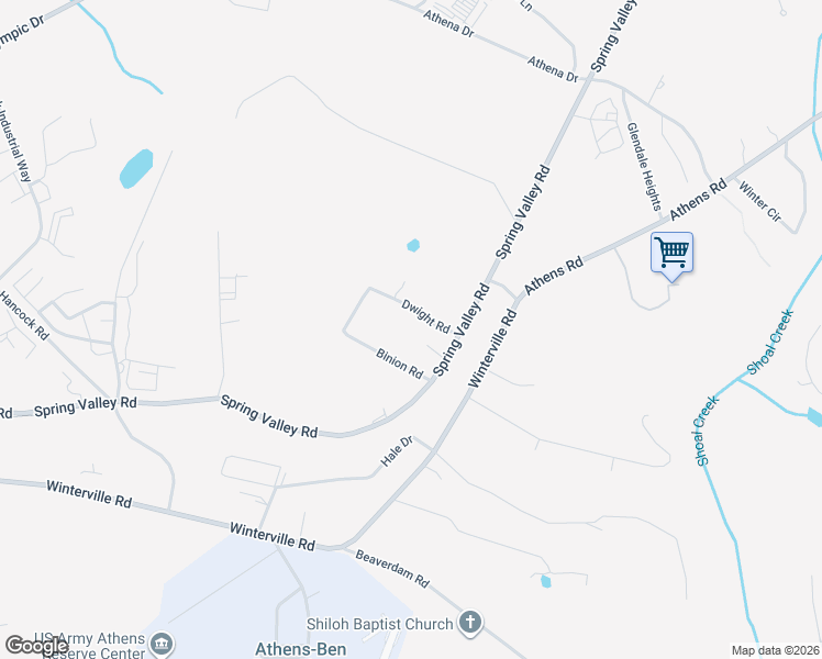 map of restaurants, bars, coffee shops, grocery stores, and more near 150 Dwight Road in Athens