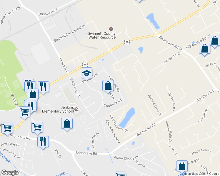 map of restaurants, bars, coffee shops, grocery stores, and more near 148 Belmont Lane in Lawrenceville