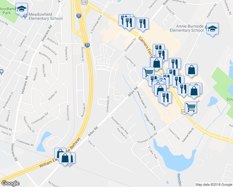map of restaurants, bars, coffee shops, grocery stores, and more near 400 Greenlawn Drive in Columbia