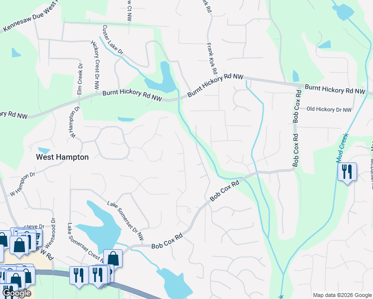 map of restaurants, bars, coffee shops, grocery stores, and more near 230 Jackson Heights Lane in Marietta