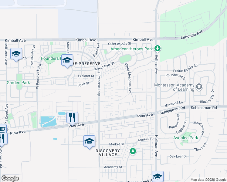 map of restaurants, bars, coffee shops, grocery stores, and more near 16035 Alamo Court in Chino