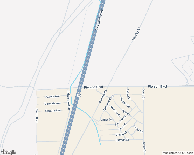 map of restaurants, bars, coffee shops, grocery stores, and more near Pierson Boulevard in Desert Hot Springs