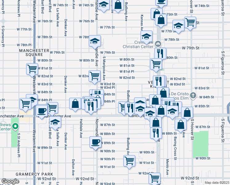 map of restaurants, bars, coffee shops, grocery stores, and more near 8329 Raymond Avenue in Los Angeles