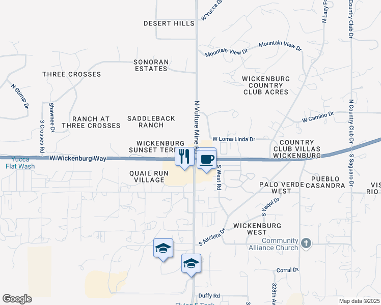 map of restaurants, bars, coffee shops, grocery stores, and more near 1980 West Wickenburg Way in Wickenburg