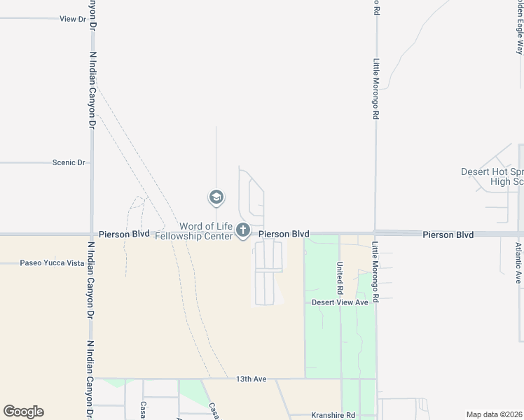 map of restaurants, bars, coffee shops, grocery stores, and more near 64550 Pierson Boulevard in Desert Hot Springs