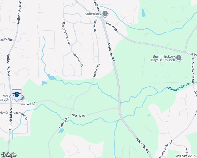 map of restaurants, bars, coffee shops, grocery stores, and more near 320 Holland Creek Court in Powder Springs