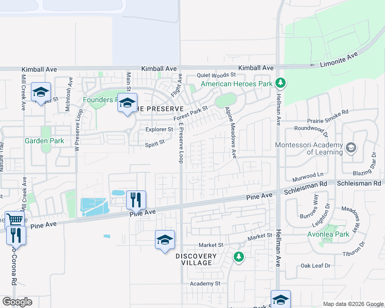 map of restaurants, bars, coffee shops, grocery stores, and more near 16035 Alamo Court in Chino