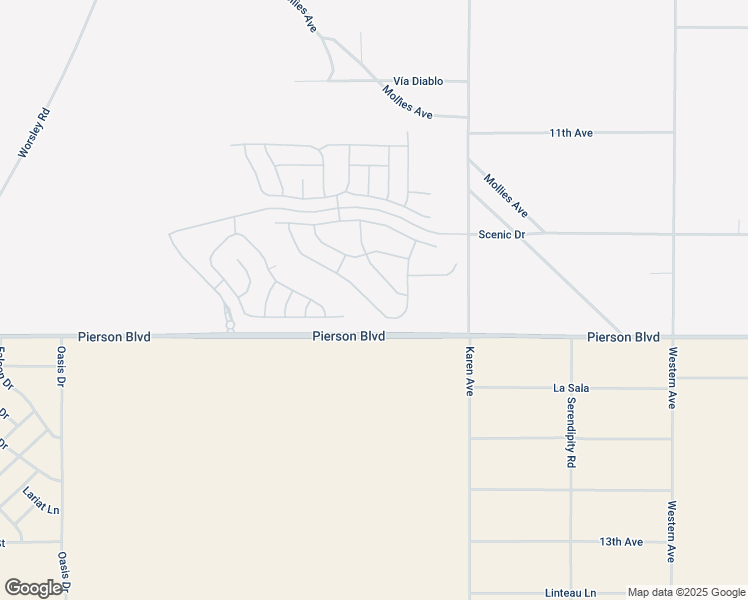 map of restaurants, bars, coffee shops, grocery stores, and more near 11664 South Crescent Street in Desert Hot Springs