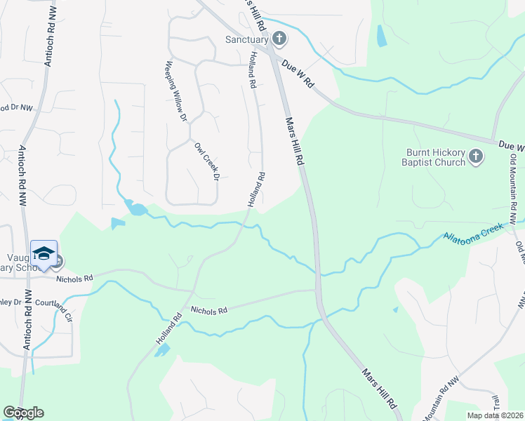 map of restaurants, bars, coffee shops, grocery stores, and more near 320 Holland Creek Court in Powder Springs